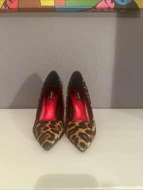 Nine West Leopard-Print Pointed-Toe Pumps - Brown & Black